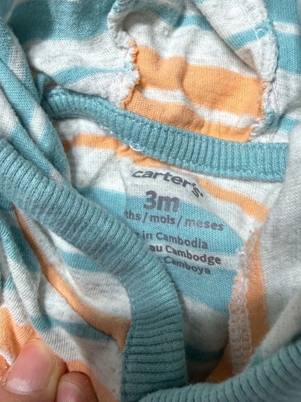 Carter's Baby Boy Summer Striped Romper Size 3 Months